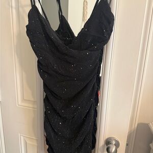 Windsor Black Glitter Mini Dress